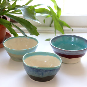 Bowls, bright and striped