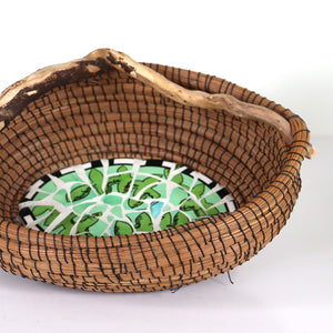 Basket, Pine Needle w/ mosaic